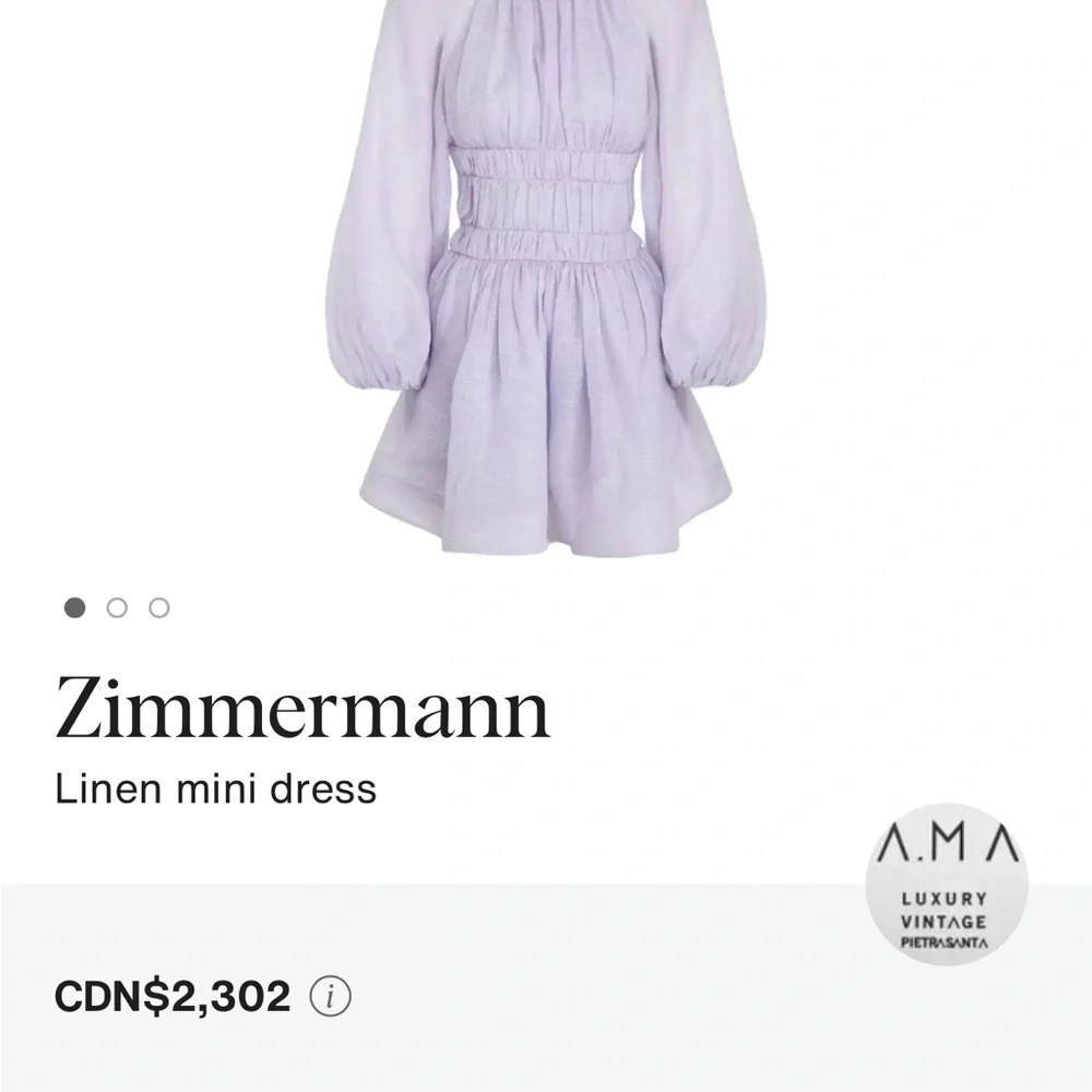 Zimmermann Lavender Mini Dress - Picture 2 of 5